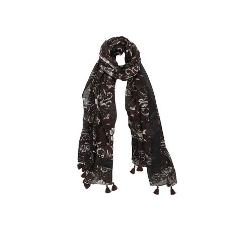 Pañuelo Estampado Floral Negro Humana-0