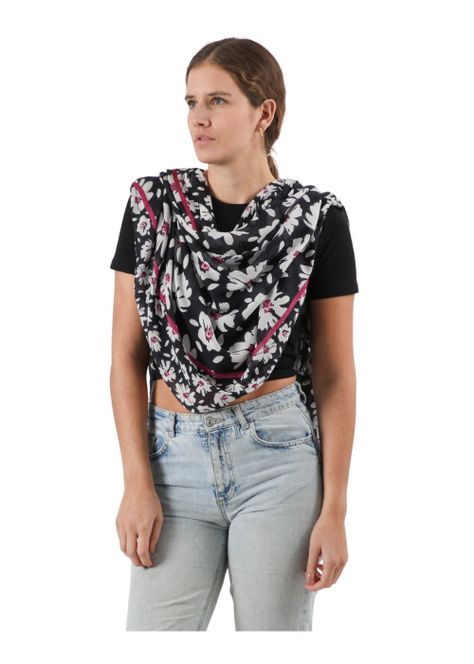 Pañuelo Estampado Aralia Negro Humana-2