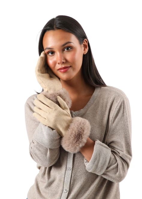 Guante  Lana Halah Beige Humana-2