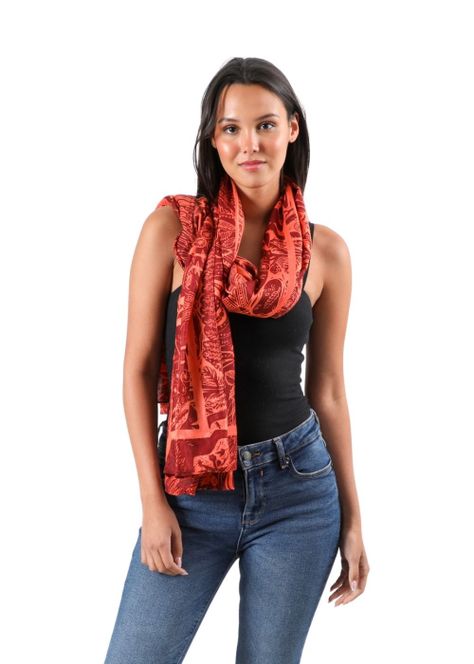 Pañuelo Estampado Denna Rojo Humana-2