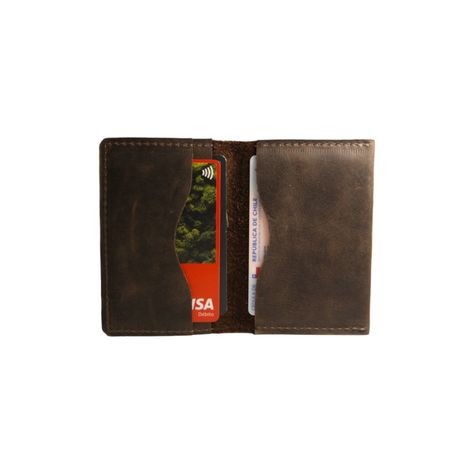 Billetera tarjetero de cuero cafe Oscuro -1