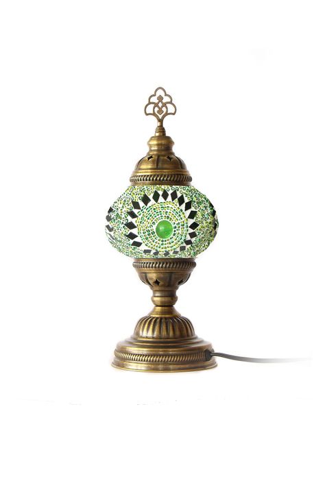 Lámpara turca de mesa S Gul verde-0