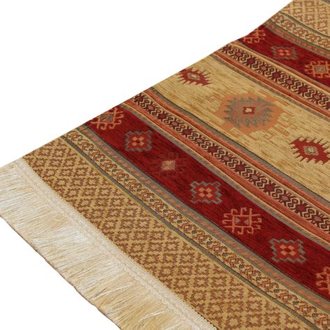 Camino de mesa 1 m kilim rojo y café-0
