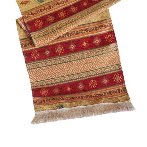 Camino de mesa 1 m kilim rojo y café-2