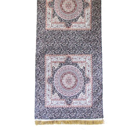 Camino de mesa 2 m Iznik Azul oscuro y Beige-0