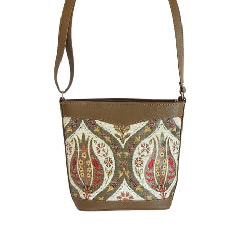 Cartera Mediana Tulipanes Beige-2