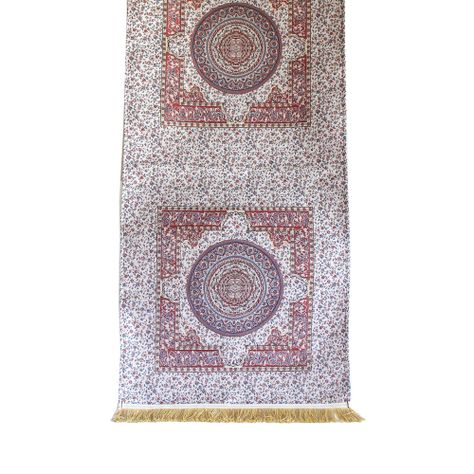 Camino de mesa 2 m Iznik rojo y beige-0