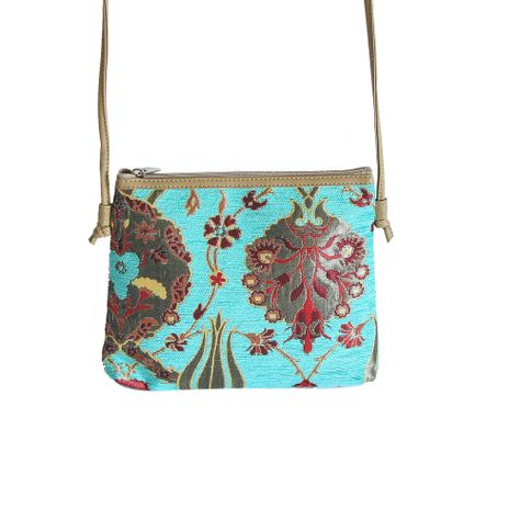 Mini cartera Jardín Turquesa-1