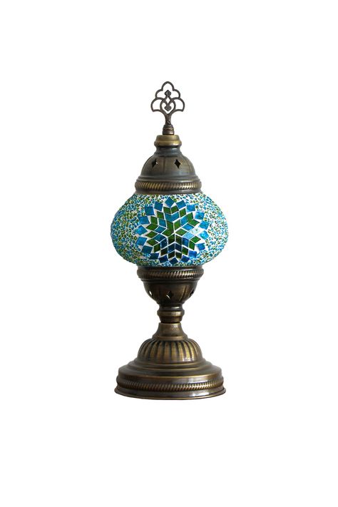 Lámpara turca de mesa S hajima turquesa-0