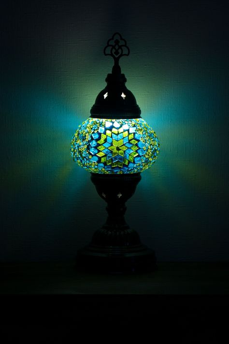 Lámpara turca de mesa S hajima turquesa-1