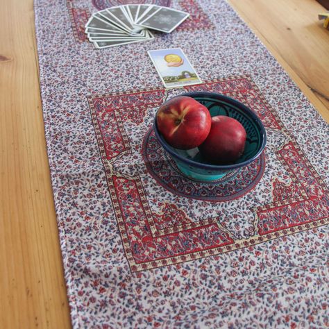 Camino de mesa 1,50 m Iznik rojo y beige-3