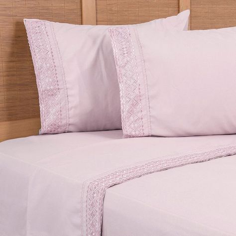 Sabana MF Plumetti Broderie King Rosado-2