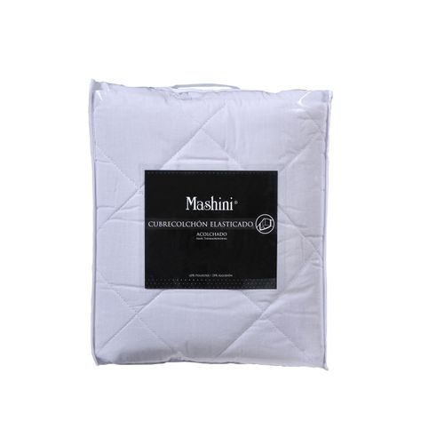 Cubrecolchon Elast. Mashini 1 Plaza Blanco-2