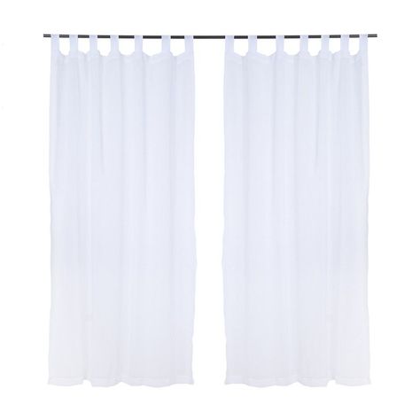Set Cortinas Velo Lino-Presilla 140x220 Blanca-0