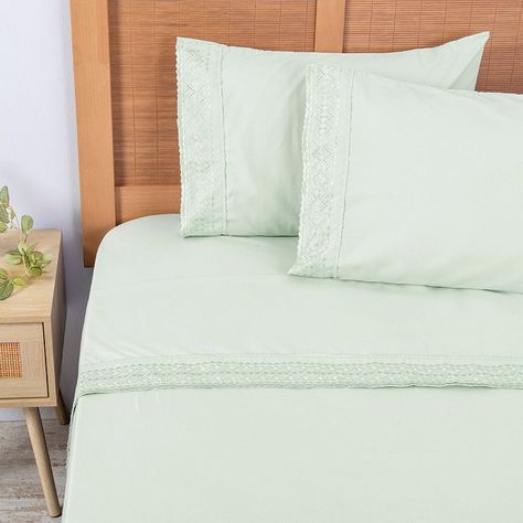 Sabana lisa  MF  Broderie Bordada 2 P Verde-0