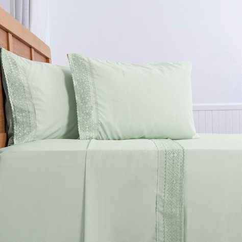 Sabana lisa  MF  Broderie Bordada 2 P Verde-1