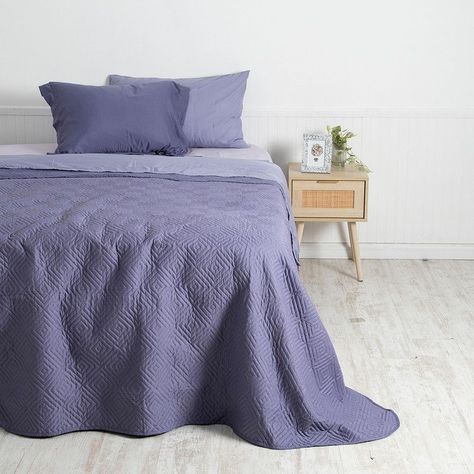 Set Quilt + Sabana Estampada 1.5 P Morado-0