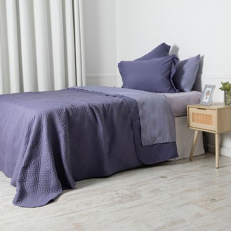 Set Quilt + Sabana Estampada 1.5 P Morado-4
