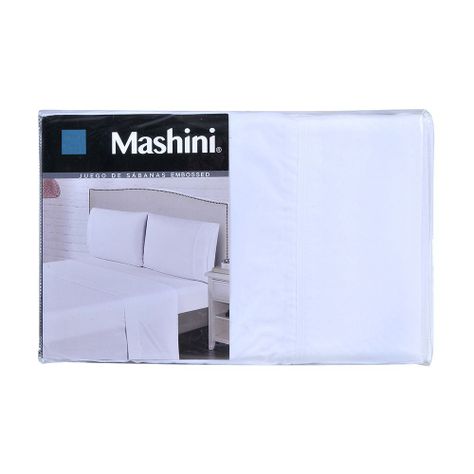 Sabana lisa  MF Embossed 2 P Blanco-2