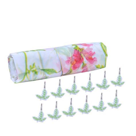 Set Cortina 2 Pzas  Flores Rojo-0