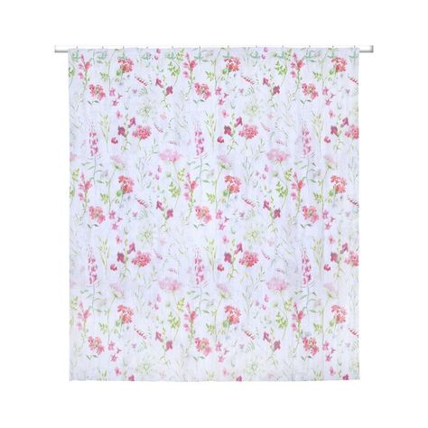Set Cortina 2 Pzas  Flores Rojo-1