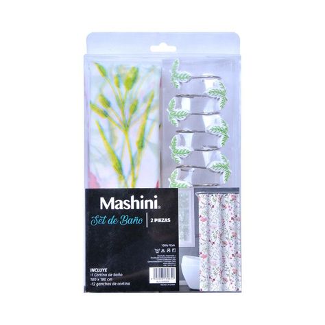 Set Cortina 2 Pzas  Flores Rojo-2
