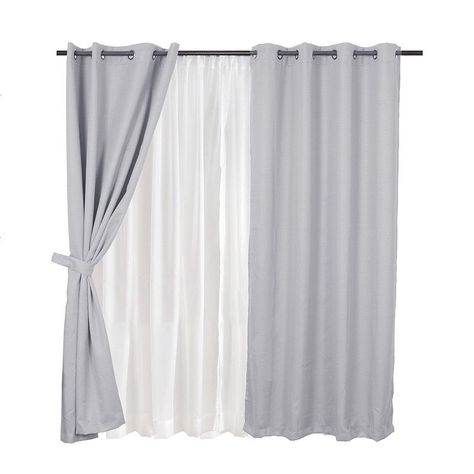 Set Cortina Blackout Emb. 8pzas Arg. 140x220 Gris Frutillar-0