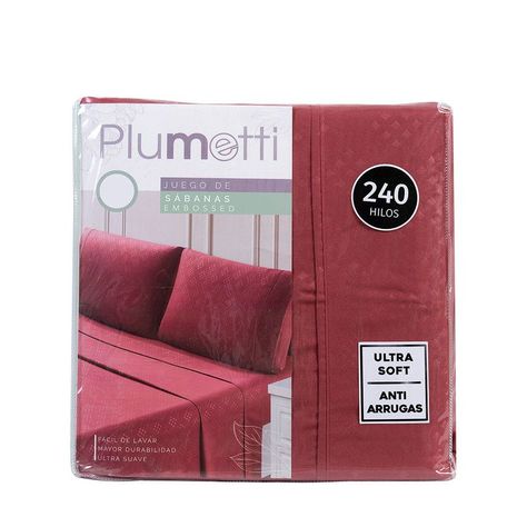 Sabana MF Lisa Embossed 2 P Rojo-3