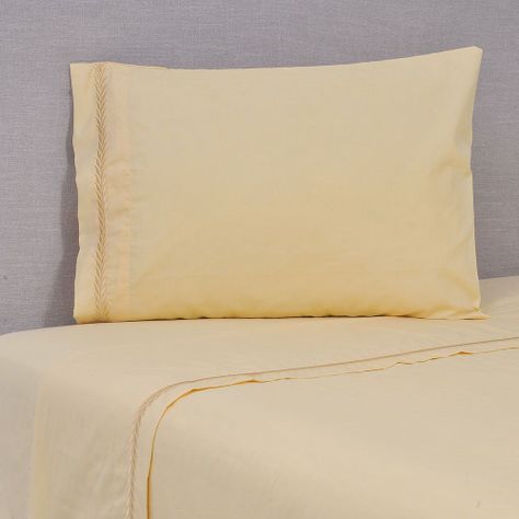Sábana Bordada 180 Hilos 1.5 P Ramas Amarillo-0