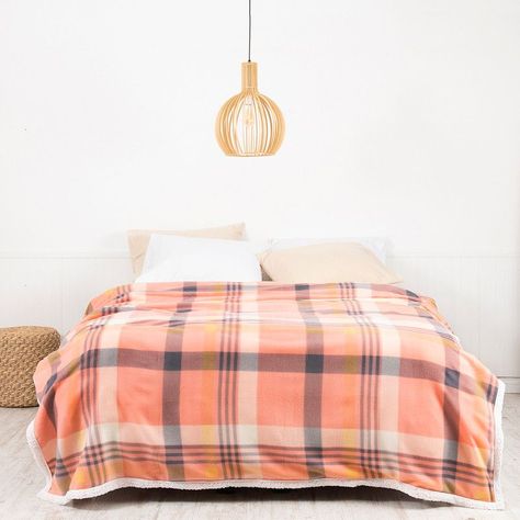 Frazada Polar-Sherpa Est. 2 P Tartan Coral-0