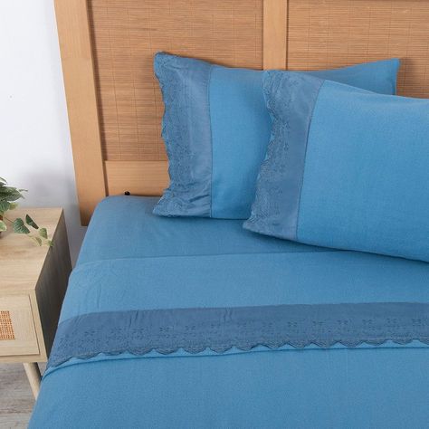 Sabana Polar Lisa Broderie King Azul-0