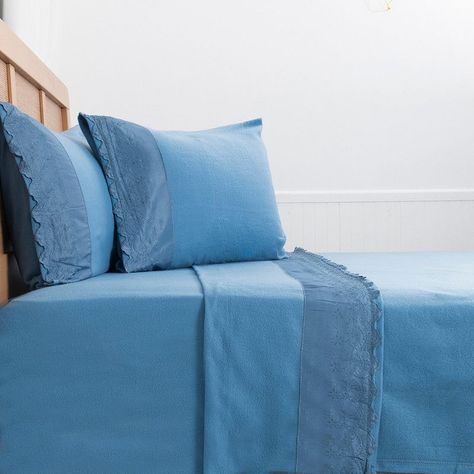 Sabana Polar Lisa Broderie King Azul-3