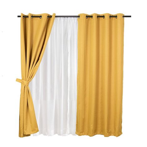 Set Cortina Blackout Emb. 8pzas Arg. 140x220 Gold Frutillar-0