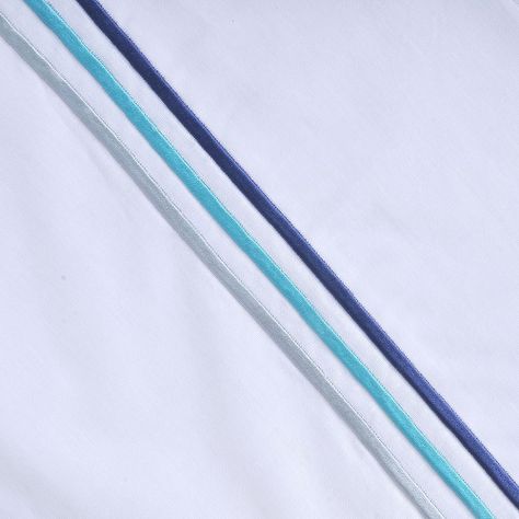 Sábana Bordada. 144 Hilos 2 P Line Azul-1