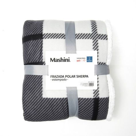 Frazada Polar-Sherpa Est. 2 P Tartan Negro-2