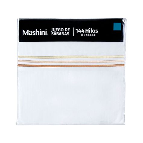 Sábana Bordada 144 Hilos 2 P Line Beige-2