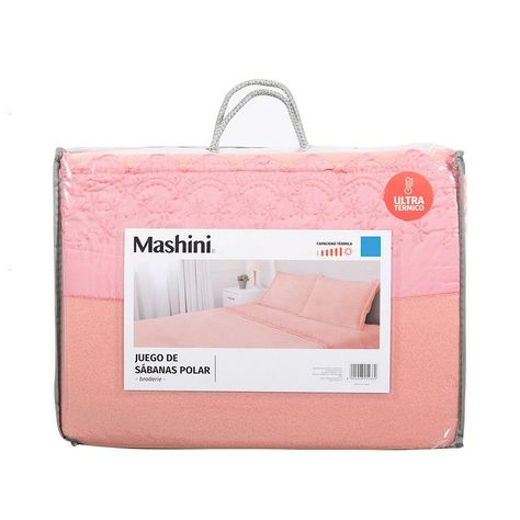 Sabana Polar Lisa Broderie King Rosado-4