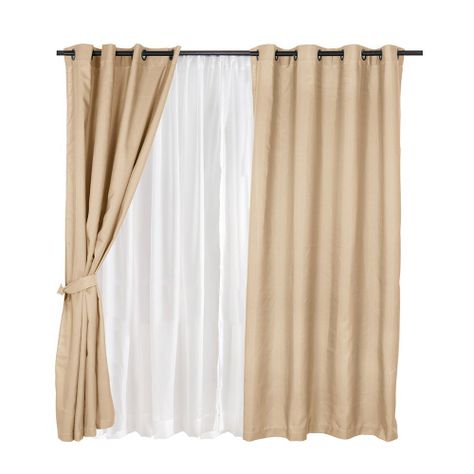 Set Cortina 8pzas Arg. 140x220 Beige Pucón-0