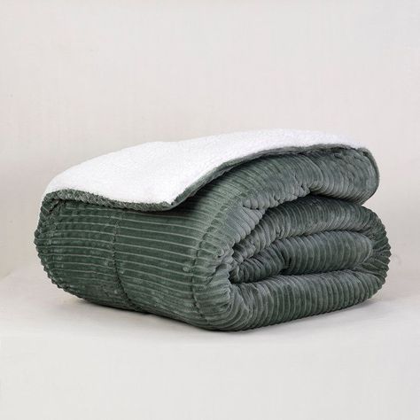 Plumon Corduroy Coral Sherpa Super King Verde N-2