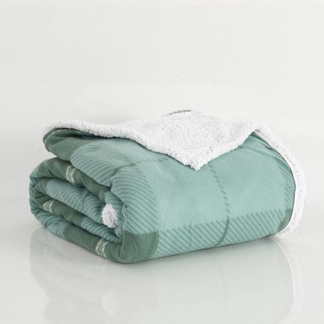 Frazada Polar-Sherpa Est. King Tartan Verde-3