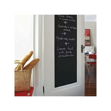Pizarra Adhesiva Negra Para Tiza 200x60Cm Negra Con Tizas-0