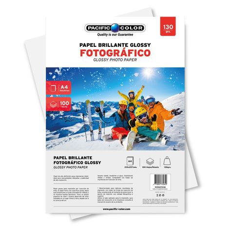 Papel Fotográfico Glossy 100 Hojas A4 130grs-0