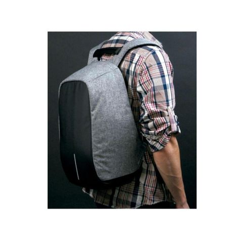 Mochila Para Notebook Antirrobo Con Puerto Usb Gris-2