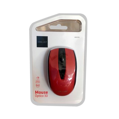 Mouse Inalambrico Optico 3D 3 1200DPI USB Rojo Dblue-3