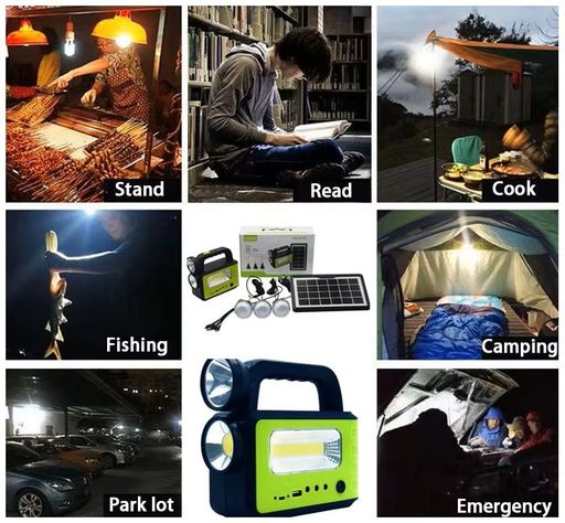 Kit Solar Sistema Iluminación LED Recargable Camping Emergencias USB-2