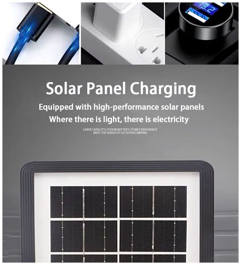 Kit Solar Sistema Iluminación LED Recargable Camping Emergencias USB-3
