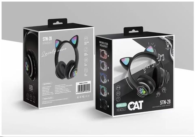 Audífonos inalámbricos Bluetooth RGB Orejas gato-2