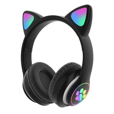 Audífonos inalámbricos Bluetooth RGB Orejas gato-0