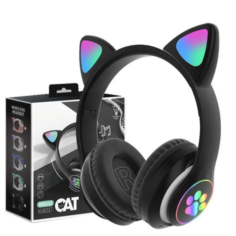 Audífonos inalámbricos Bluetooth RGB Orejas gato-3