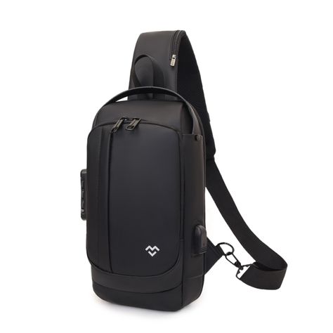 Bolso MOVAC Urban Trekker Mochila Bandolera De Pecho Antirrobo Hombre Puerto Carga USB-0